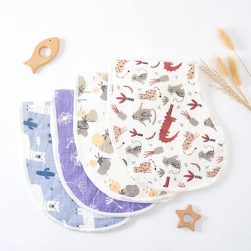 HappyFlute Einteilige Baby-Spucktücher aus Baumwollgaze, 6 Schichten, Musselin-Baby-Lätzchen, Bandanas, Lätzchen, weich und atmungsaktiv, Handtuch-Schal für Neugeborene