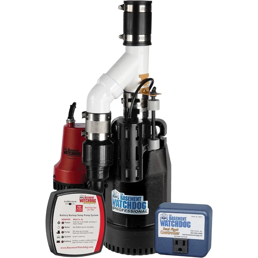 

Combo Model CITE-33 1/3 HP Primary and Battery Backup Sump Pump System with 24 Hour a Day Monitoring Controller