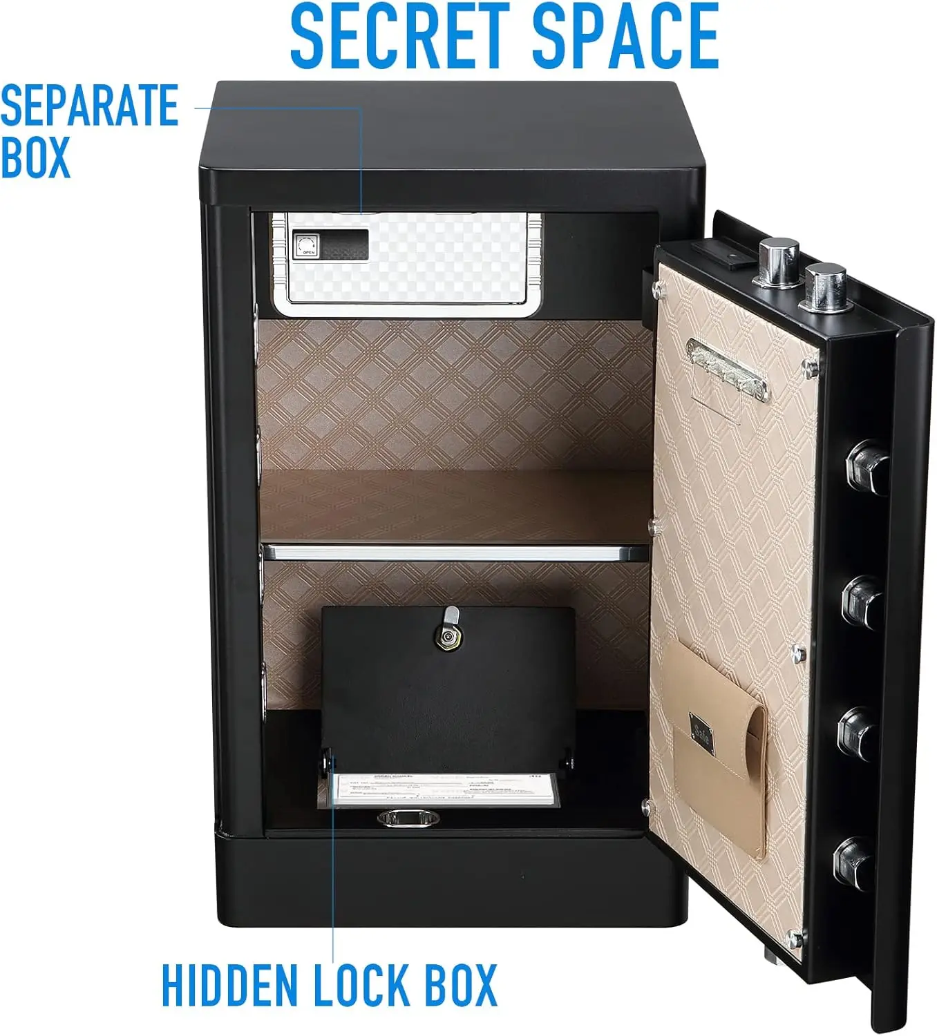 Deluxe Biometric Fingerprint Safe Box Smart Touch Screen Fireproof Safe for Home Office Hotel 3.83 Cubic