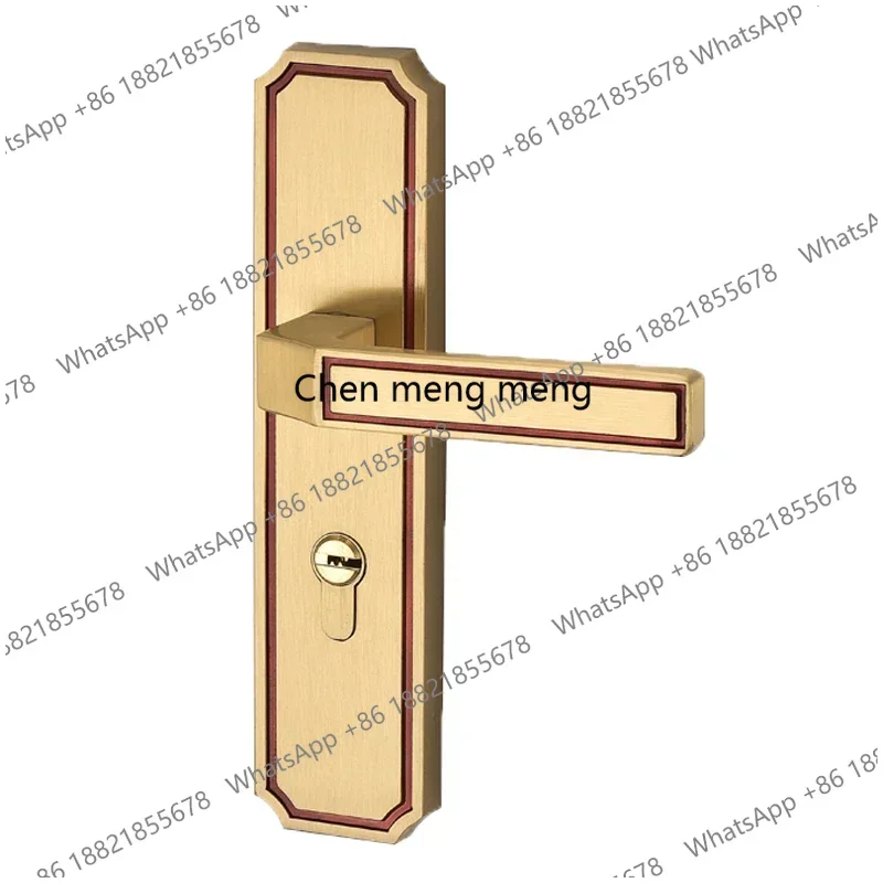 

Modern Pure Copper Anti-theft Mechanical Door Locks Interior Bedroom Silent Handle Gate Lock Hotel Hardware Supplies