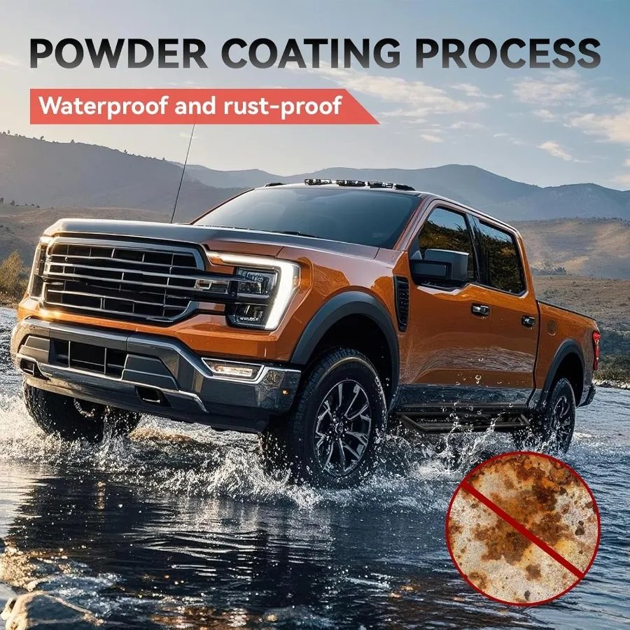 لوحات الجري المتوافقة مع 20152025 تشيفي كولورادو جي إم سي كانيون كابينة 4 أبواب كاملة الحجم من الفولاذ الكربوني خطوة جانبية Ra