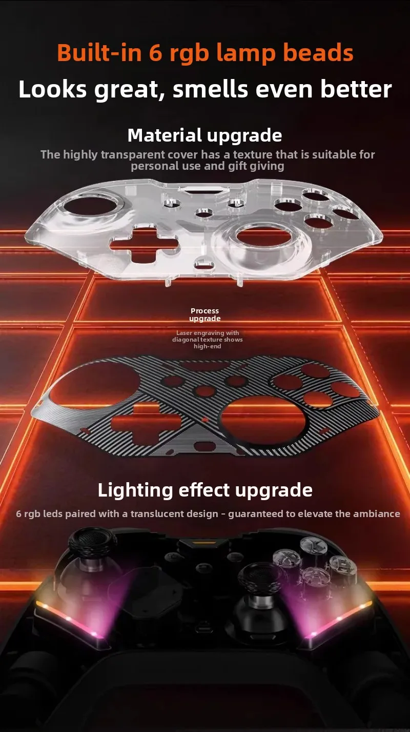 BIGBIGWON Gale 2 Gaming RGB Controller, BT/2.4G/Wired, 6-Axis Gyro Hall Trigger TMR Joystick, 2000Hz Multi-Platform Gamepad