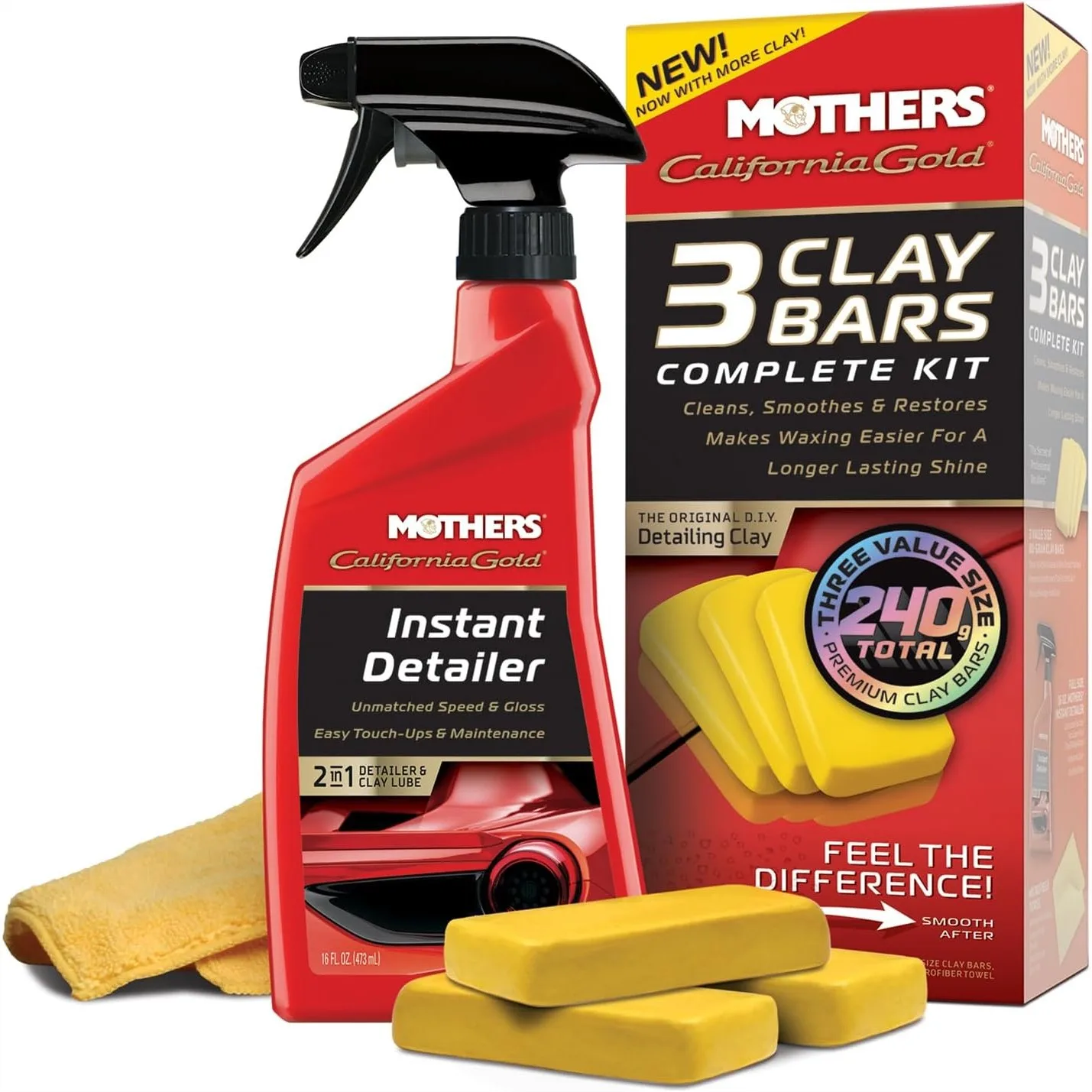 

Clay Bar Complete Kit 3X 80g Clay Bars 16 Oz Instant Detailer Microfiber Towel For Car Paint Contaminant Removal Restore Smoothness