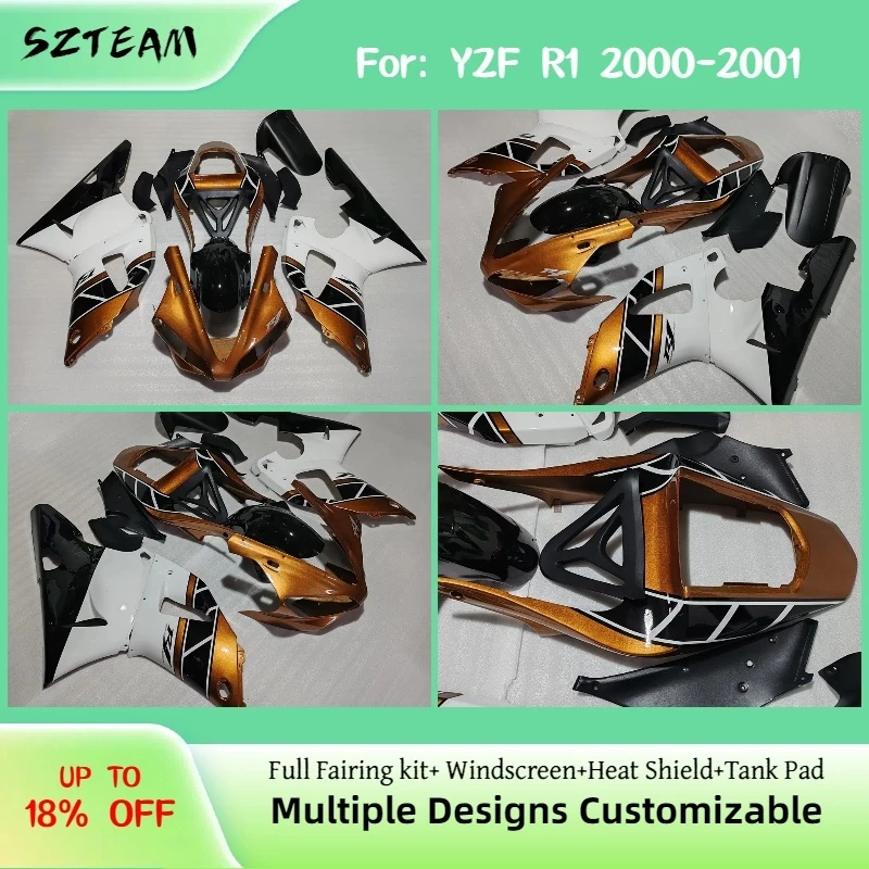 

Комплект обтекателей в стиле OEM для Yamaha YZF R1 2000-2001, полный комплект пластиковых деталей для мотоцикла YZF-R1 00-01
