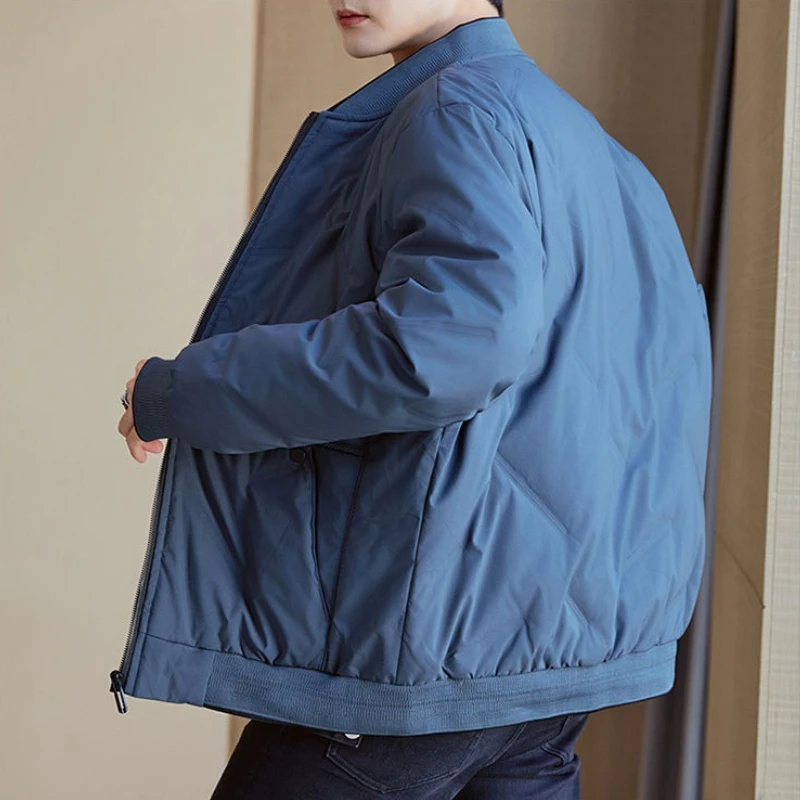 

​ Мужское зимнее пальто с воротником, утепленная пуховая хлопковая куртка, повседневная молодежная универсальная теплая куртка ​