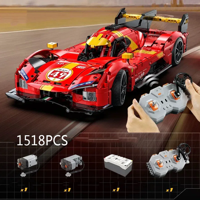 Técnico 24 horas du mans supercar 2.4ghz bloco de construção controle remoto lemans alemanha carro corrida 917k rc veículo tijolo brinquedos