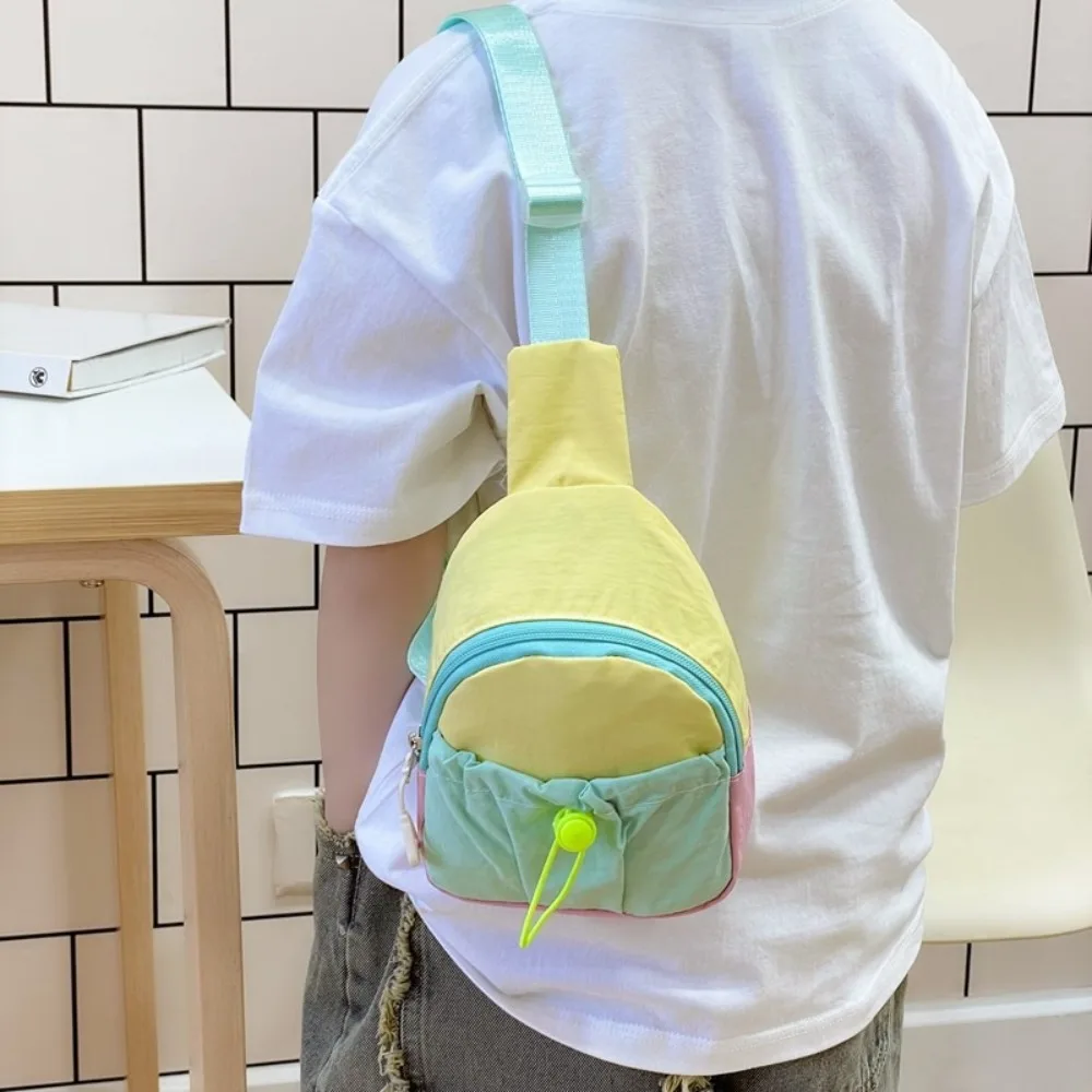 حقيبة صدر لطيفة من النايلون بخياطة ملونة وخفيفة الوزن وحقيبة كروس للعملات المعدنية للأطفال والبنات