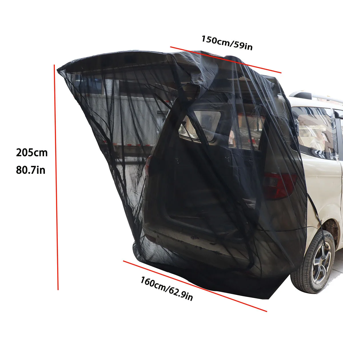 Car Tailgate Screen Window Outdoor Camping Ventilated Trunk Mesh Cover Anti-Mosquito Insect-Proof for Self-Driving Travel