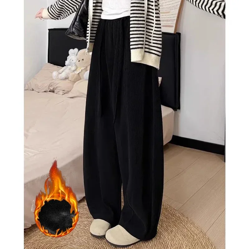 Winter-Jogginghose für Mädchen aus dünnem Fleece, modische, warme Plüsch-Freizeithose für Damen, hohe Taille, thermische Sweatpants für Mädchen – Detail 13