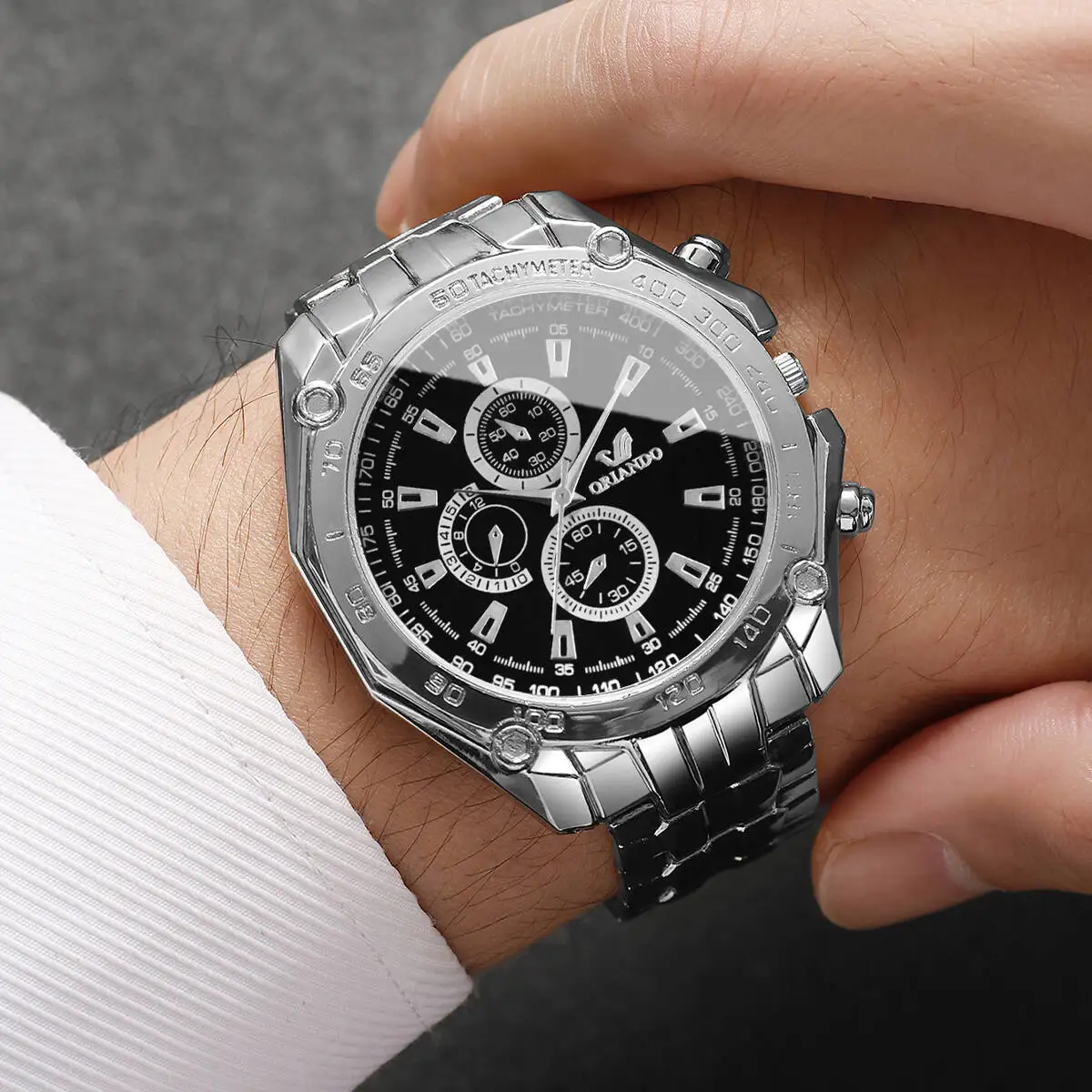 6 قطعة/المجموعة أزياء الطلب الكبير ساعات رجالية فاخرة الأعمال كوارتز ساعة معصم للرجل ساعة Reloj Hombre (بدون صندوق)