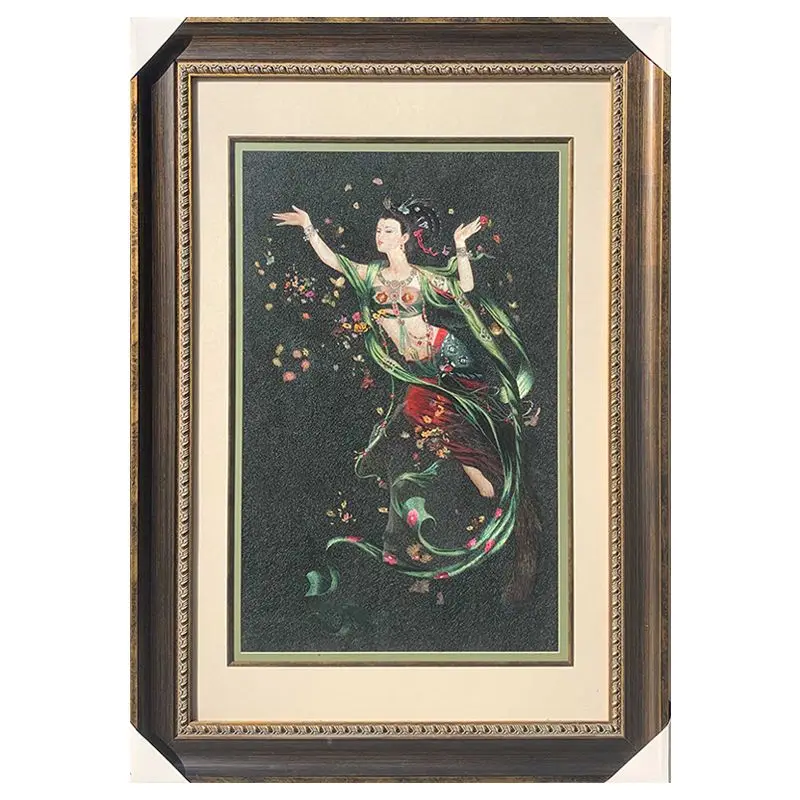 

Suzhou Embroidery Intangible Cultural Heritage Handmade Boutique Characters Flying Flowers Villa Entrance Study Living Room