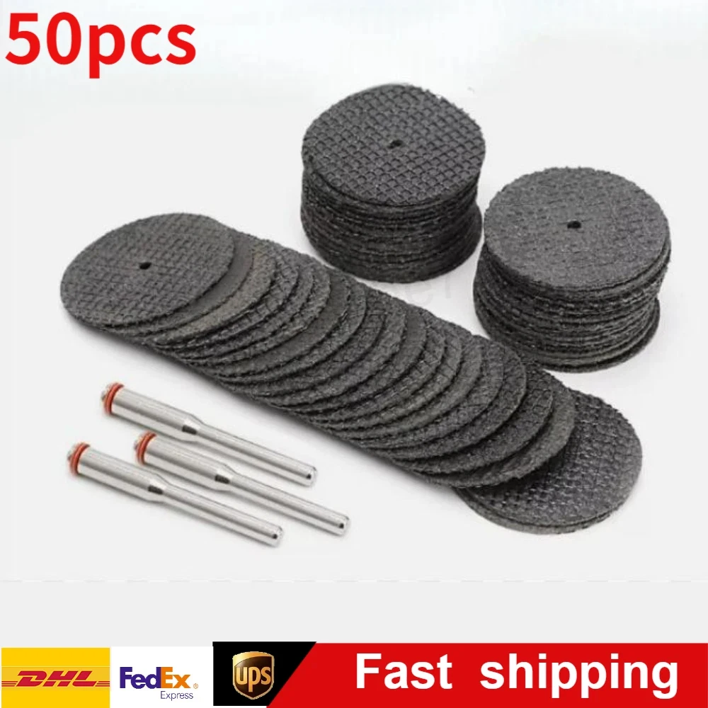 

50PCS Fiberglass Metal Cutting Disc For Dremel Grinder Rotary 1/8 inch Circular Saw Blade Wheel Cutting Sanding and 3PCS Mandrel