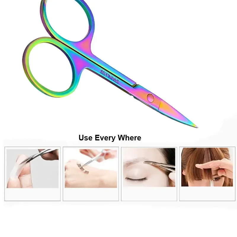 1 Pcs Professional Stainles Nails Eyebrow Nose Eyelash Cuticle Trimmer Epilator Scissor Manicure Tool Makeup Scissors