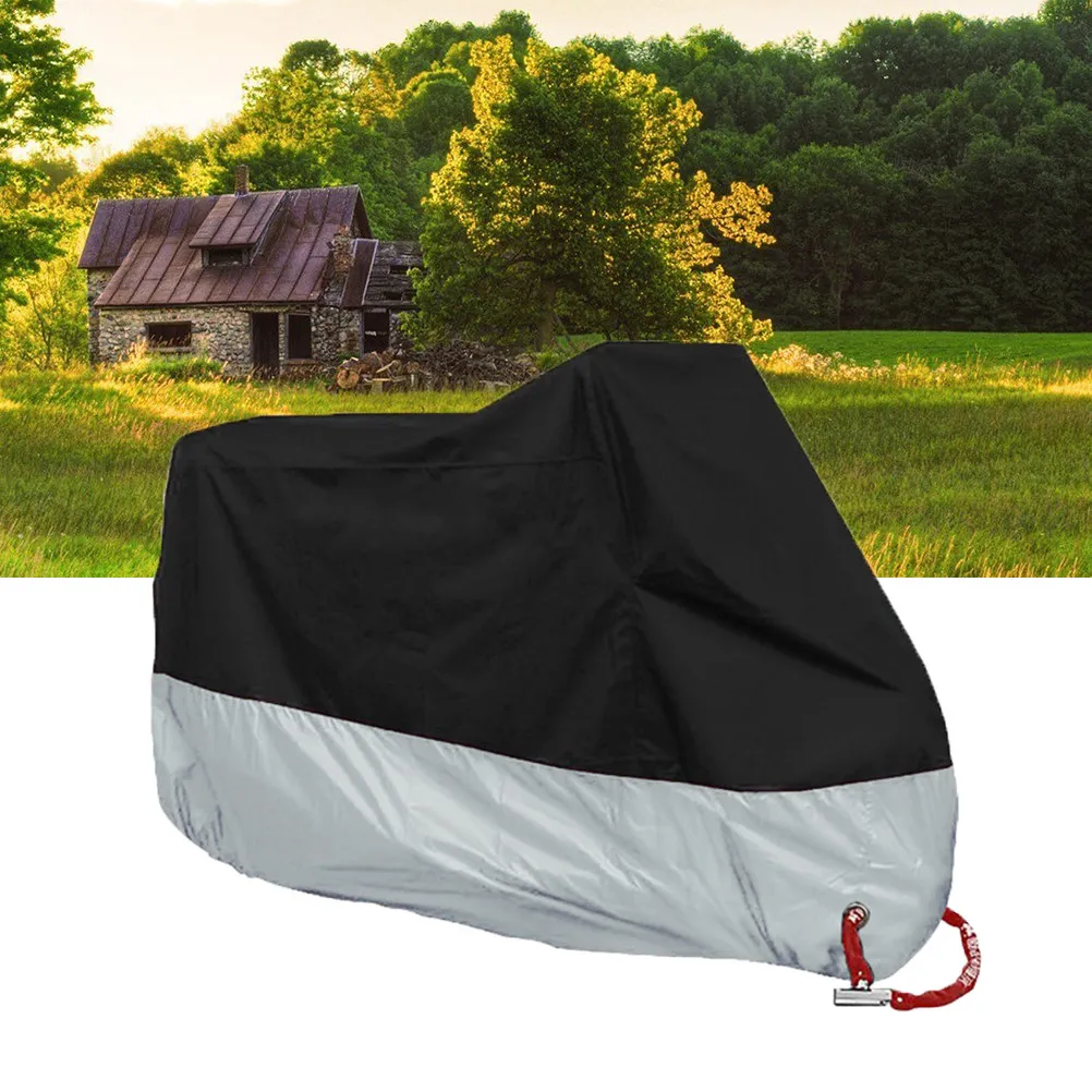 

Motorcycle Motorbike Cover Size M Black Silver Waterproof Rain Uv Protective Dust Resistant Outdoor Storage Bag
