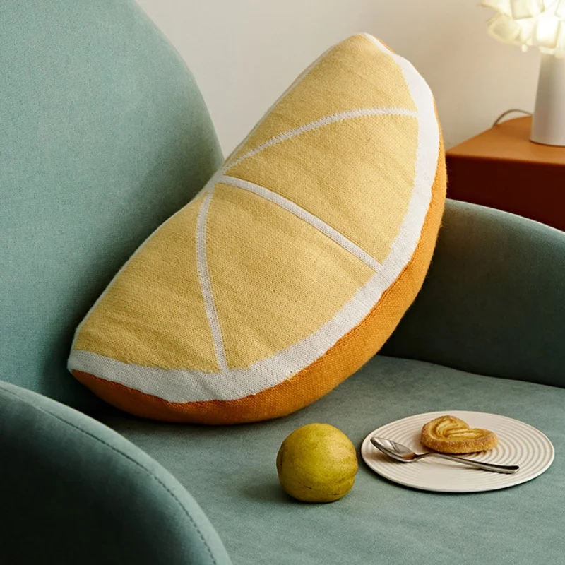 1 unidad de 20x40cm, sandía, aguacate, fruta, uso de verano, cojín tejido para silla, bonito almohada de felpa, decoración para sofá, cojín, almohada de cintura para cama
