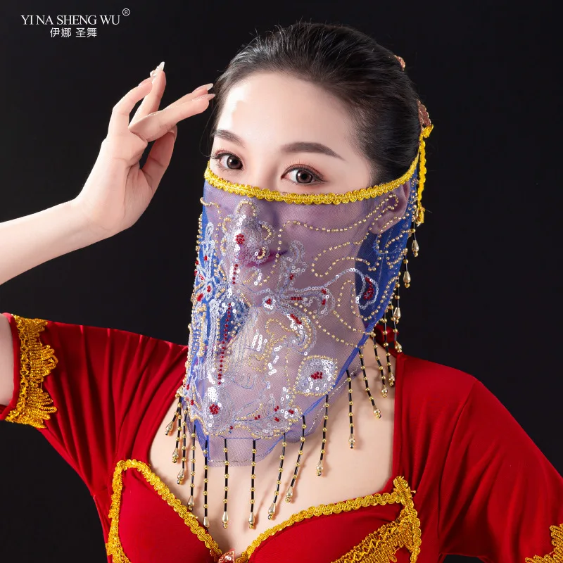 Belly Dance Tassel Veil Belly Dance/Indian Dance Performance Costume Accessories Props Oriental Dance Hanfu Face Mask Mask Women