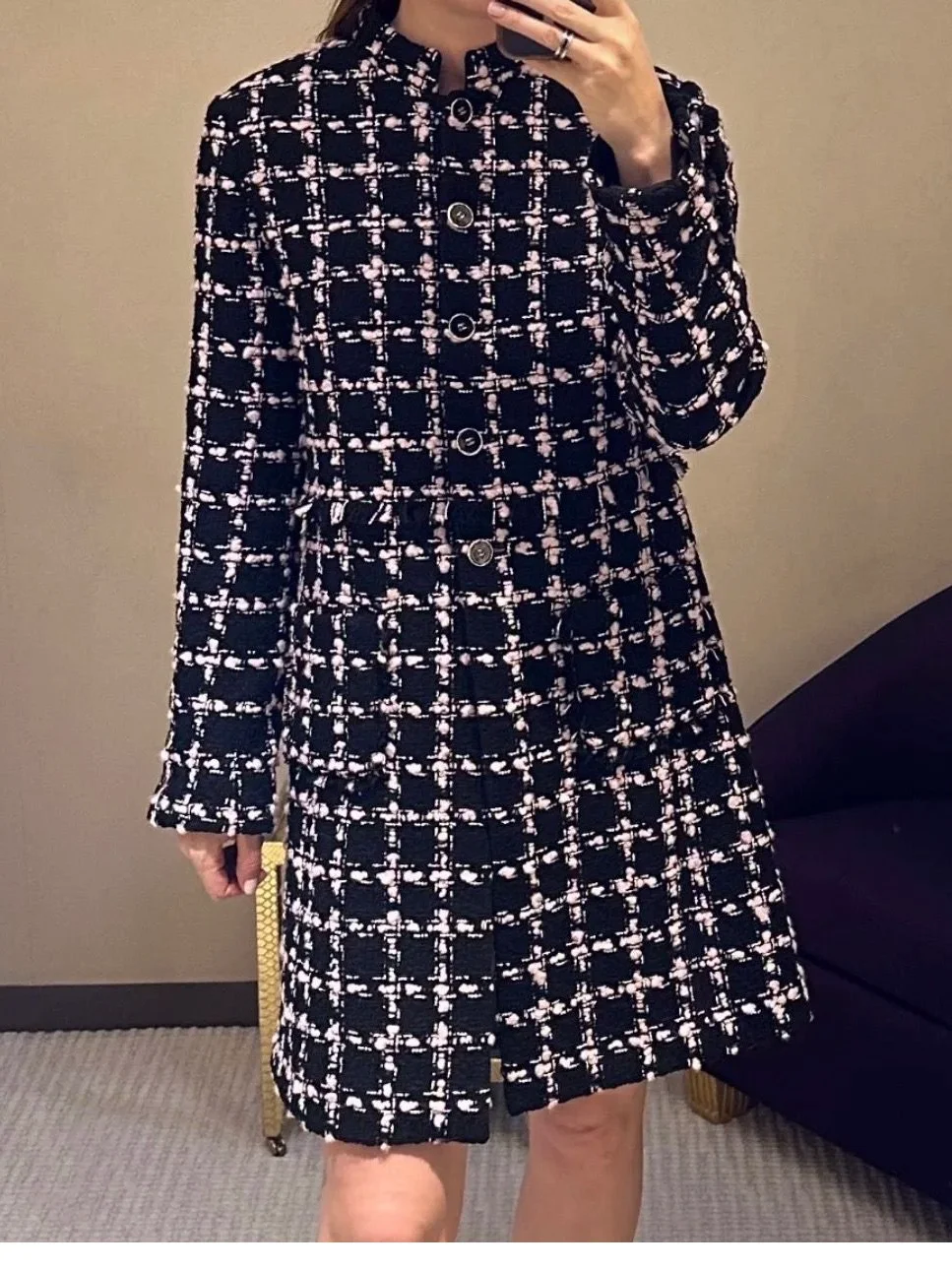 Autumn 2025 New Sle Small Fraance Faion Knitted Plaid Coat Skirt Set Women's Faion Ensemble Warmth Comfortable Fit