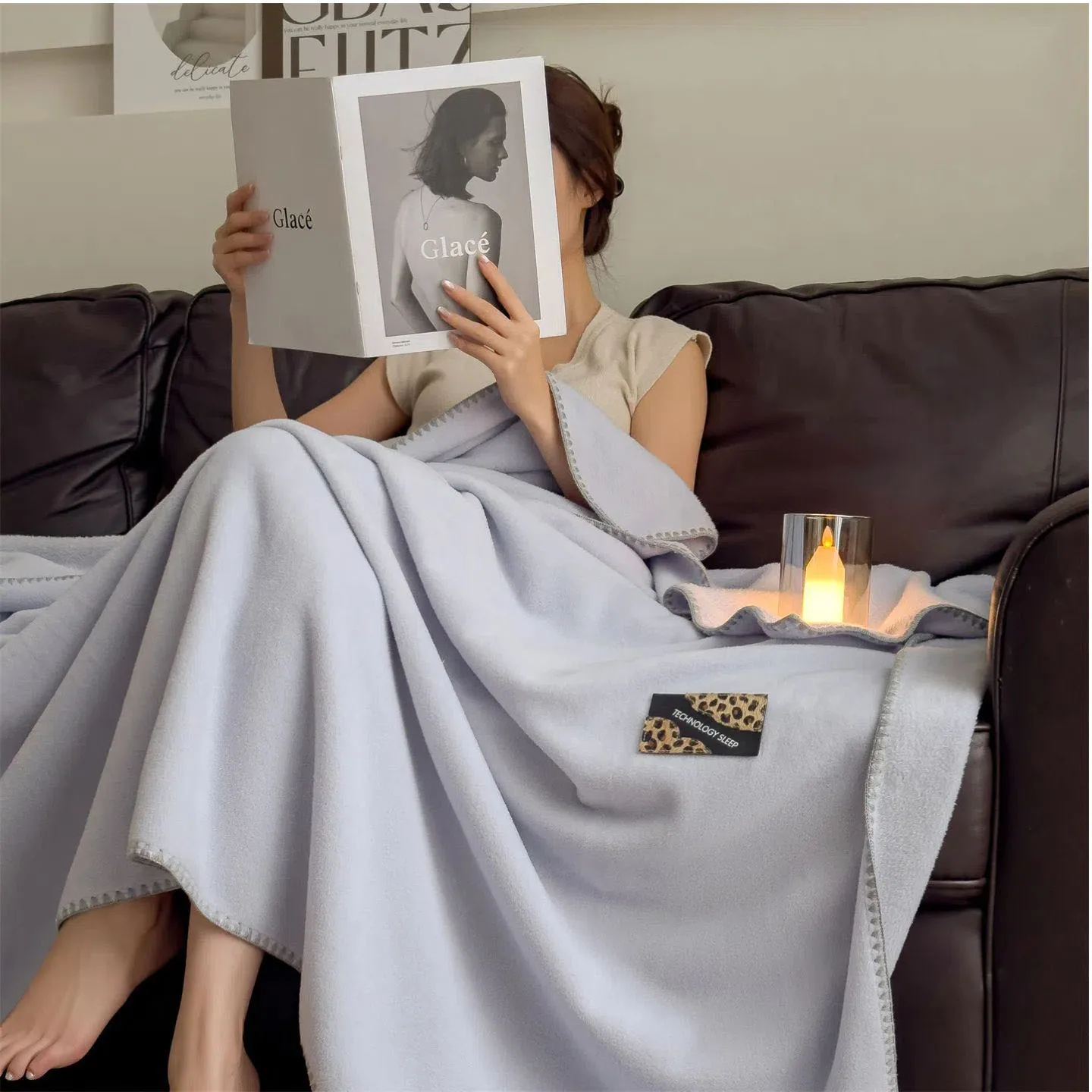 Autumn And Winter Blankets Office Sofas Napping And Leisure Blankets Sheep Cotton Velvet Thickened Warm Shawl Blankets