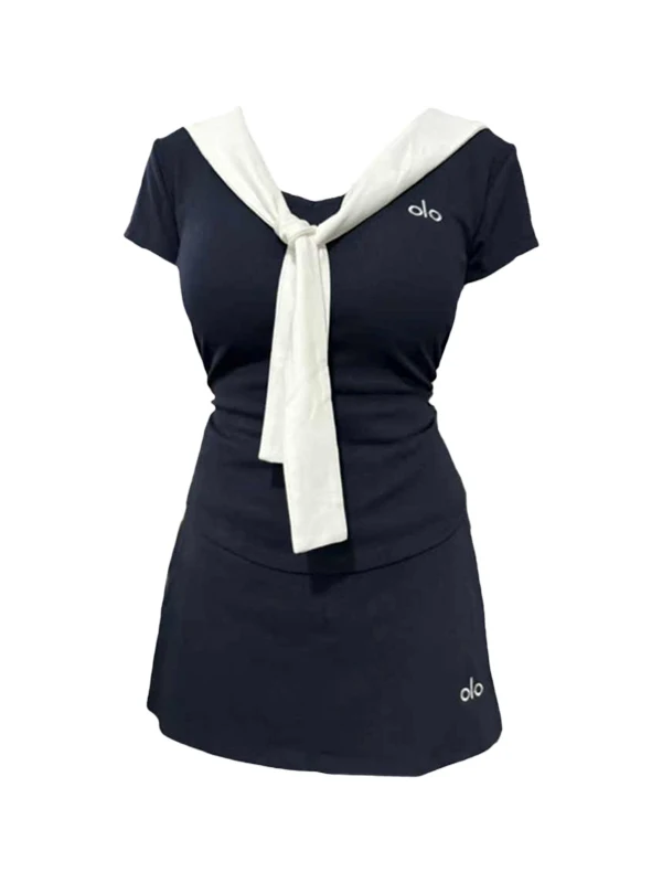 

Summer New Commuter Lazy Sle Casual Set plus Size Fat MM Korean Version Anti-Aging ort Sve Top awl f Skirt