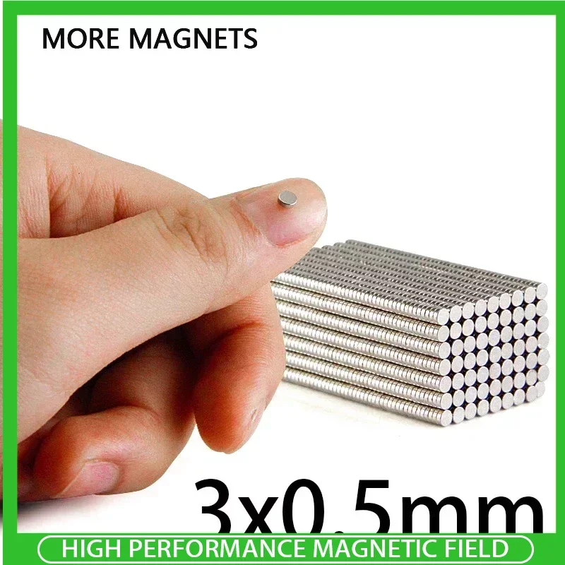 

200/500/1000/2000PCS 3x0.5mm Disc Bulk Sheet Neodymium Magnet Small Round Powerful Magnets Rare Earth Magnets Magnet Accessories