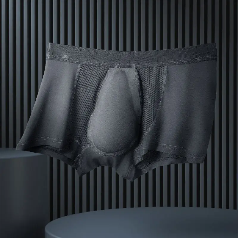 Latex Lingerie Sexy Sissy Panties Gay U Convex Underwear Men Big Cock Boxers Male Lager Pouch Boxershorts Penis Hole Underpants