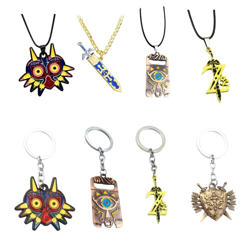 LLavero de Zeldas para mujeres y hombres, joyería de llavero de Breath of the Wild, esmalte, búho, llaveros, espada, arma, escudo, regalo de recuerdo