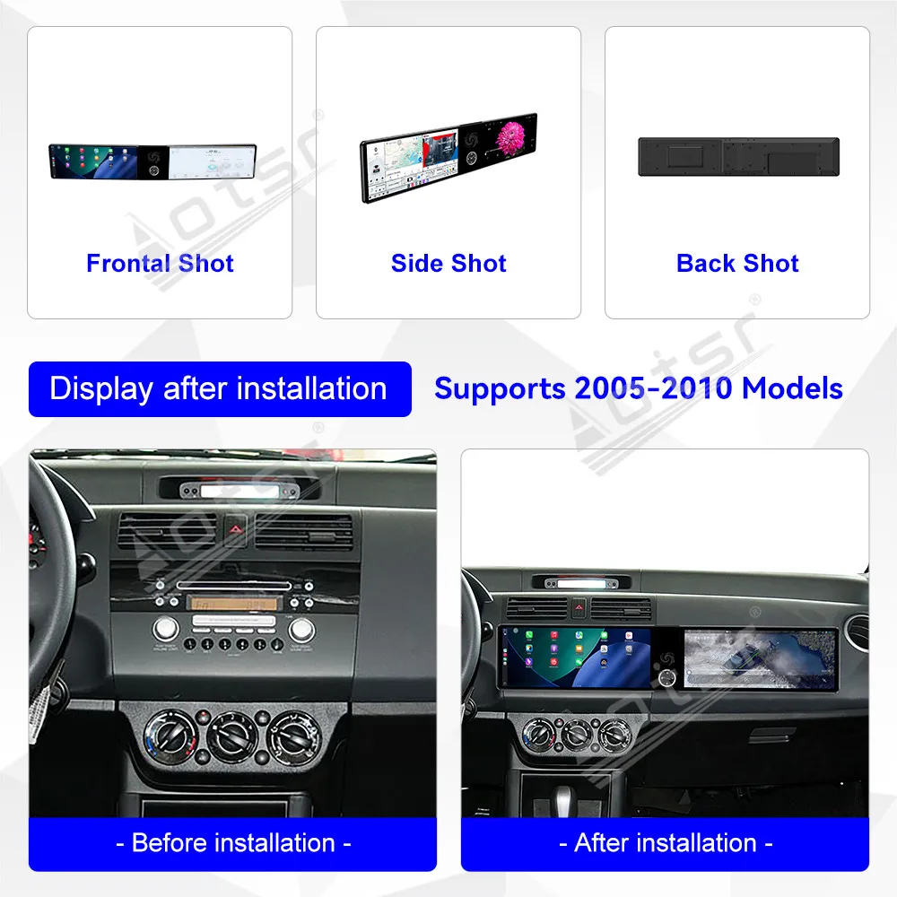 For Suzuki Swift 2005-2010 12.3 Inch Dual-Screen Plug & Play GPS Navigation Carplay Android Auto Car Radio Unit Head Accessory