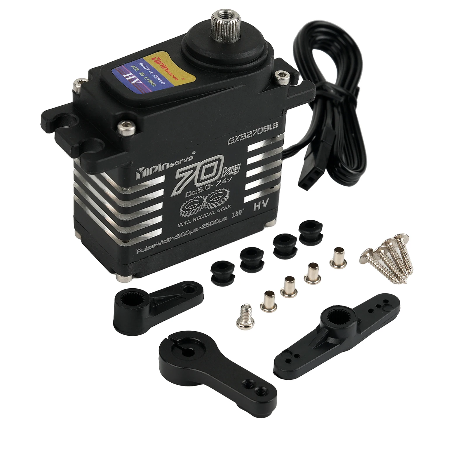 70kg digitale servo's groot koppel magnetisch inductie 8,4v borstelloze motor IP68 stalen spiraalvormige versnelling voor 1/8 1/10 afstandsbediening RC auto robot