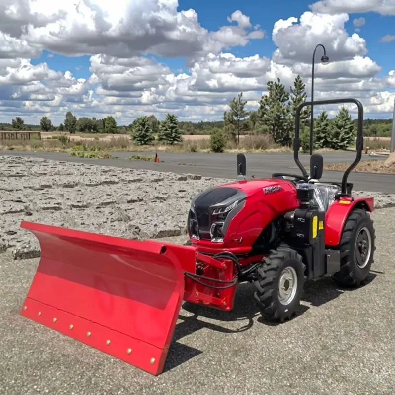 Mini Small Garden Farming Tractor 50HP 4WD Diesel Tractor with Heavy-Duty Snow Plow | Farm & Orchard Use