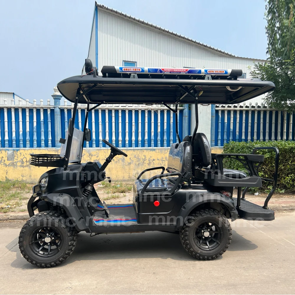 2024 New Lithium Battery Electric Golf Cart 4 Seats 48/72V 5000W AC Motor Solar Electric Four Wheel Golf Cart with Folding Seats