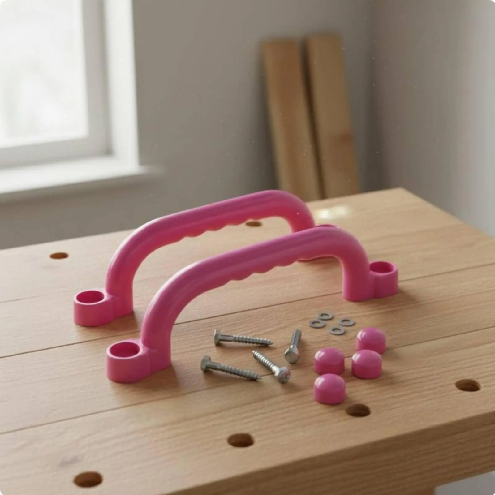Climbing Handle for Kids Smooth Plastic Grab Bar Climbing Tools for Treehouse and Backyard Play Structure