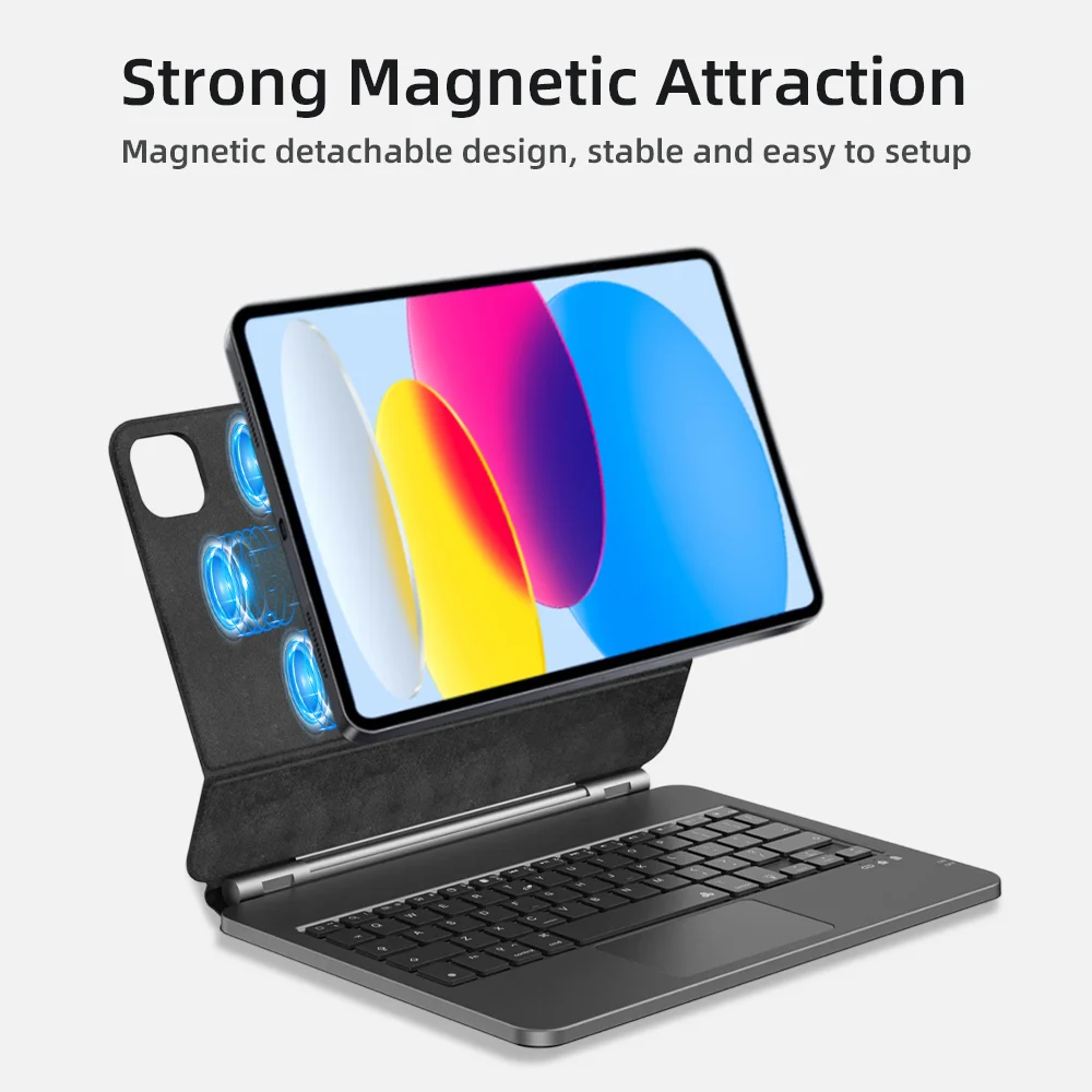 Magic Keyboard For iPad 11th 10th Gen Pro 11 12.9 13 Air 11 4 5 10.9 inch Smart Folio Case Backlight Multi-touch Magnetic Cover