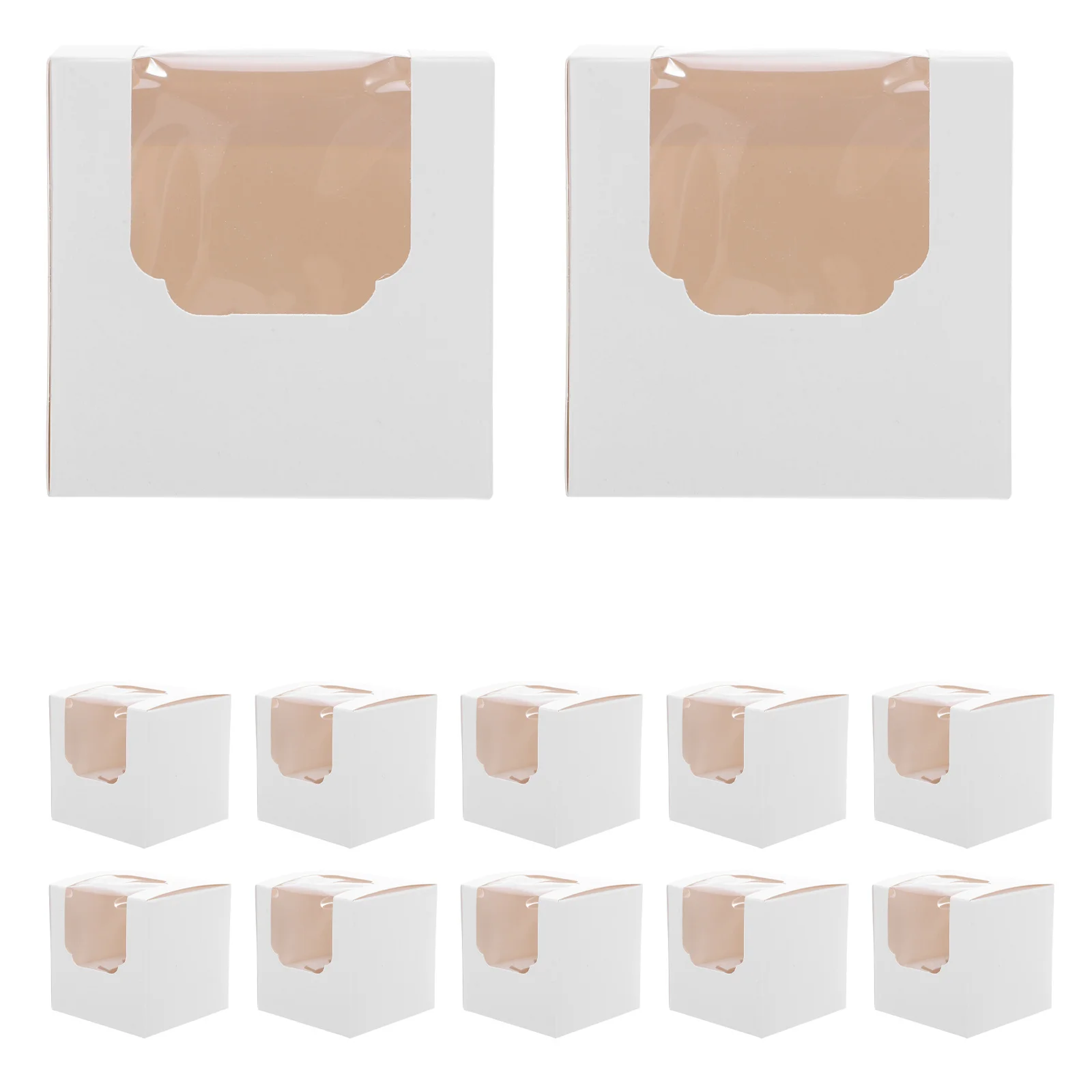 

25Pcs Bakery Pastry Packaging Boxes Kraft Treat Box for Small Cakes Cookies Muffins Freshness Protection Portable Design