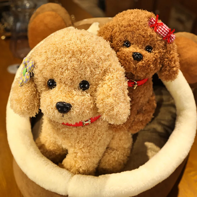 22 cm Kreative Realistische Teddy Hund Glück Simulation Hund Pudel Plüsch Spielzeug Handgemachte Realistische Figur Spielzeug Plüsch Kuscheltiere – Detail 7