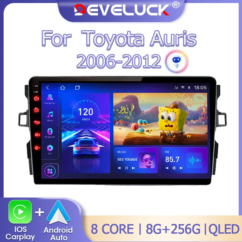 

Develuck 2 Din Android 12 Car Radio for Toyota Auris E150 2006 - 2012 Carplay Auto DVD GPS Stereo Multimedia Player Autoradio