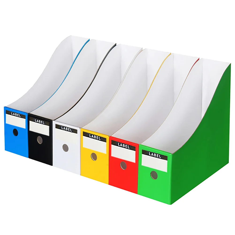 6pcs Colorful Document Rack File Boxes Holder Desktop ganizer for Books Magazines Papers Storage Office Supplies Student Use
