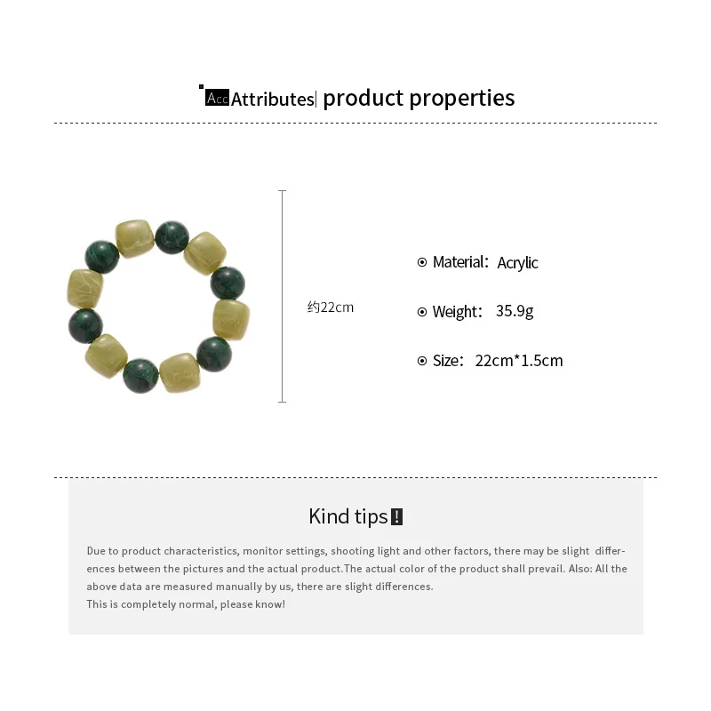 الاكريليك غير النظامية مربع جولة مطرز سوار الإسورة للنساء تقليد حجر سلسلة سوار اليد اكسسوارات زوجين الهدايا #6