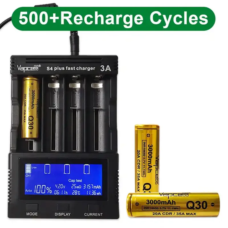 Original Vapcell Q30 INR 18650 Battery 3000mAh CDR 20A Max 35A 3.7V Lithium Ion Battery For VapeMod Flashlight Battery Pack