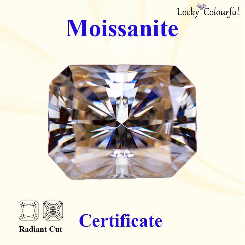 

Moissanite Radiant Cut VVS1 Natural Tea Yellow Color with GRA Certificate for DIY Charms Beads Jewelry Making Bracelet Materials