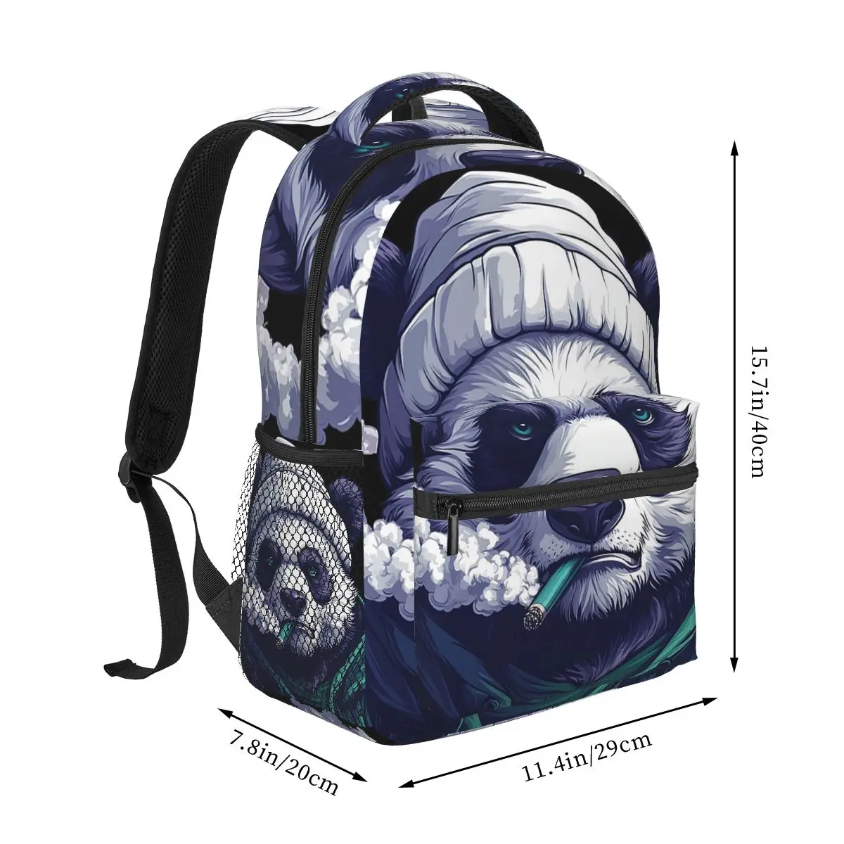 Korean Racoon Panda Smoking Backpack Hot Sale Daypack Large Capacity Boys Girls BookBag School Bag Shoulder Bags for Men Women