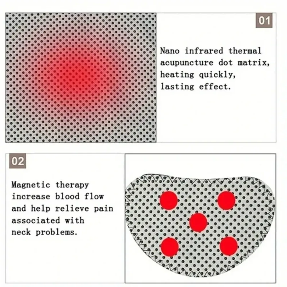 Portable Self-Heating Neck Brace Soft Spontaneous Heat Magnetic Neck Support Adjustable Fit Magnetic Cervical Pillow