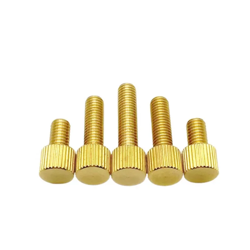 2PCS Brass Single Head Hand Screw M3 M4 M5 M6 Hand Tighten Knurled Screws Decoration Screw