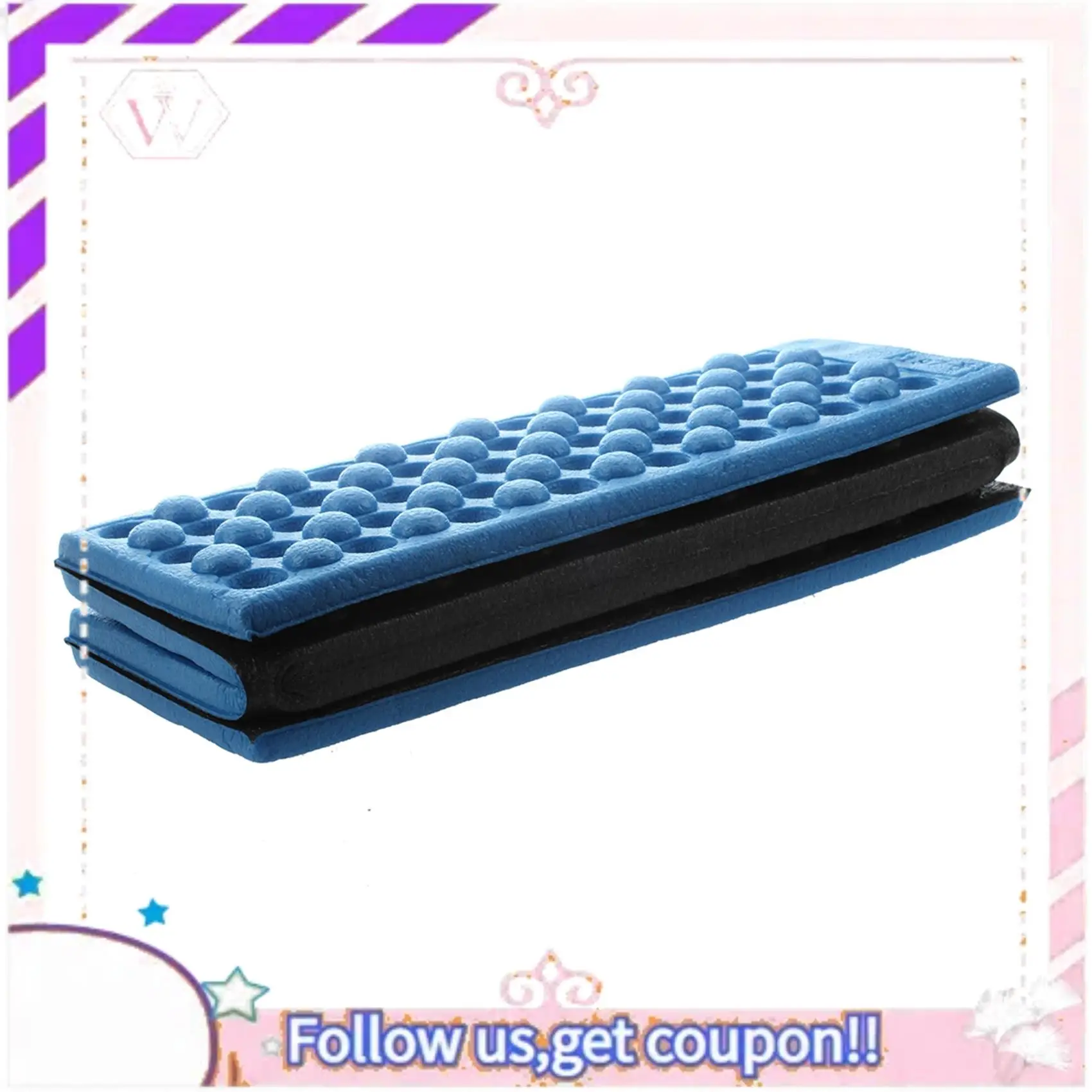 Y74A-3X Personalized Folding Foam Waterproof Seat Pad Chair Cushion (Blue)