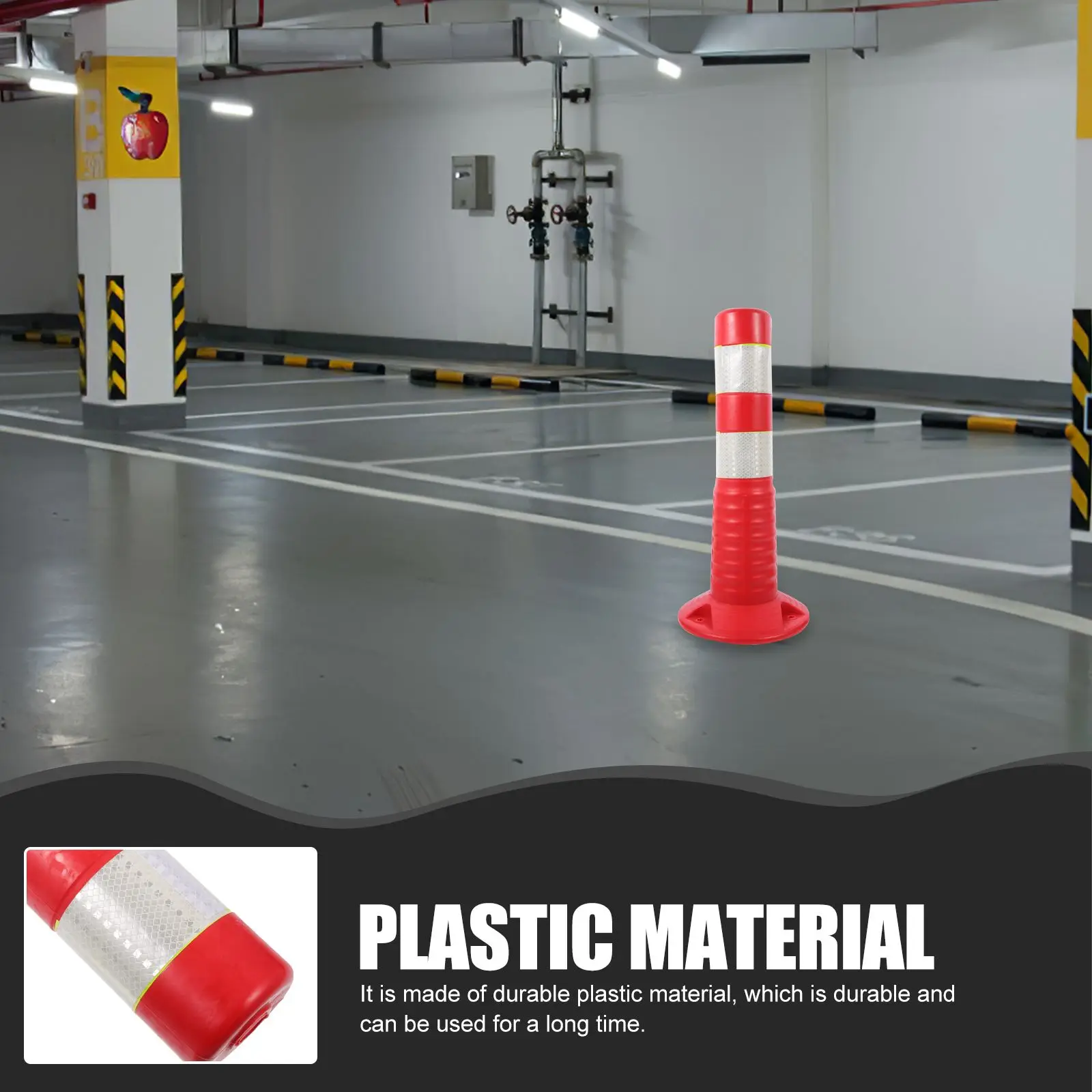 450Mm Red White Premium Plastic Sturdy Crash Column Adjustable Position Temporary Protective Anti Collision Reflective Traffic