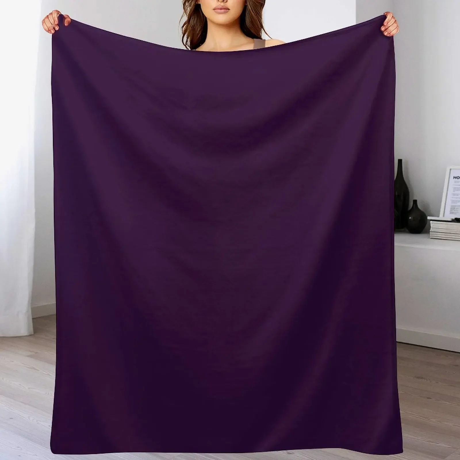 Aubergine Throw Blanket Decorative Soft Throw Blanket for Couch Sofa