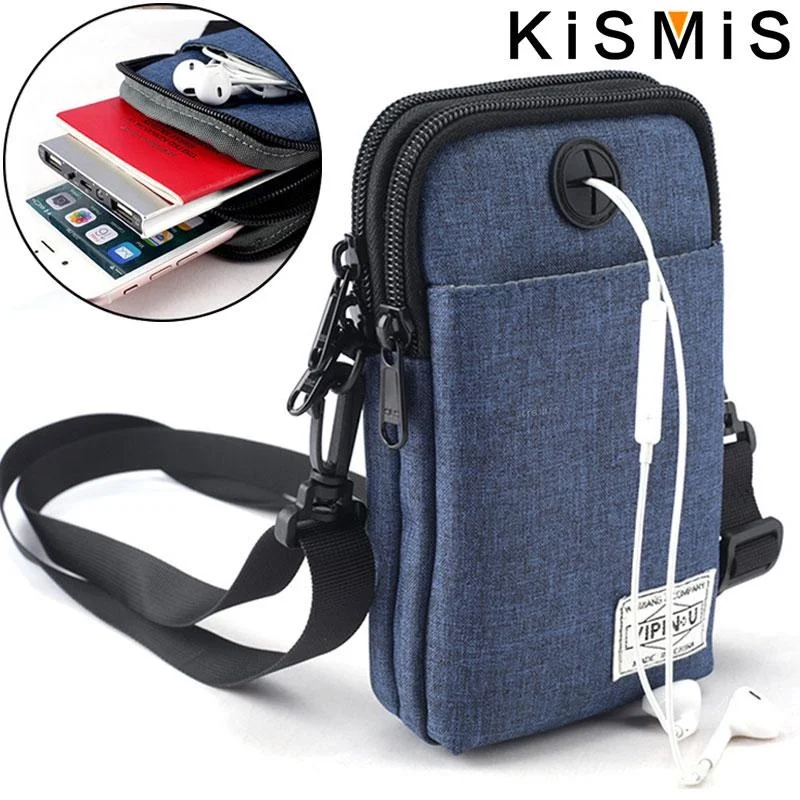 KISMIS High-quality Men's and Women's Cross-body Mini Shoulder Multi-function Mobile Phone Bag Outdoor Sports Bag