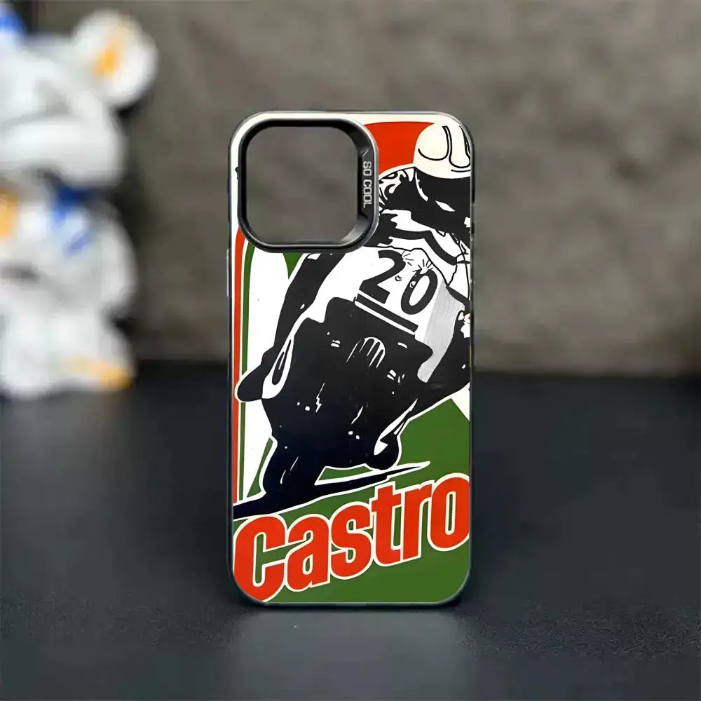 Чехол для телефона Castrol для iPhone 18, 17, 16, 15, 14, 13, 12, 11 Pro Max Plus, серебристый корпус.
