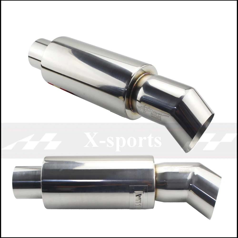 Car Motorcycle Stainless Steel Exhaust Pipe Muffler Tail Pipe High Quality Universal 51 57 63mm Outlet 89mm Flat Mouth