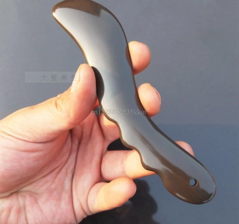 5A grade Original Si Bin Bian stone massage guasha knife 140x28x8mm 100% original thin facial body slimming massager  S shape