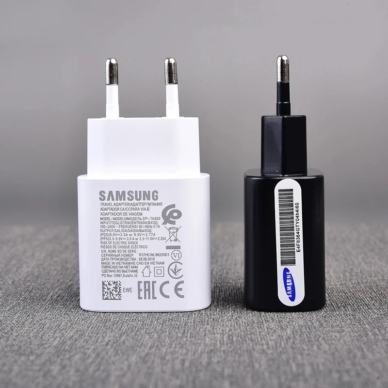 Samsung A15 A35 A55 A33 A53 A73 S25 S24 S23 S22 Ultra S21 S20 Plus 25W EU Super Fast Charger For Galaxy Z Flip 4 5 6 Note 10+ 5G